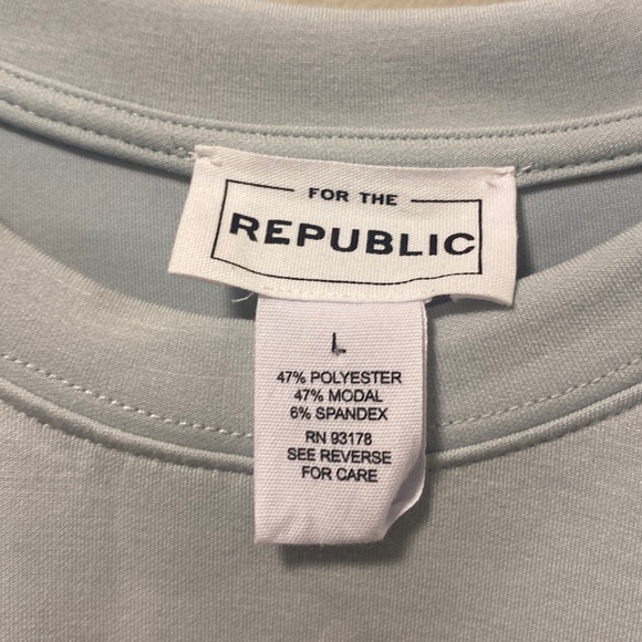 For the Republic Pale Blue Crewneck with Twist Detail - Picture 3 of 6